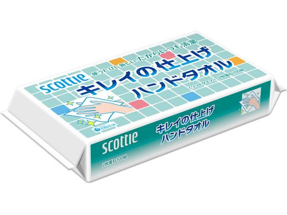 クレシア スコッティ キレイの仕上げ ハンドタオル100 37881 1パック(ご注文単位1パック)【直送品】