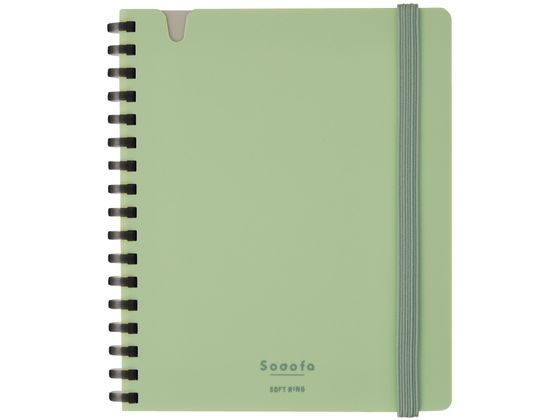 コクヨ ソフトリングノート Sooofa(スーファ) A6変形 方眼罫 グリーン 1冊(ご注文単位1冊)【直送品】
