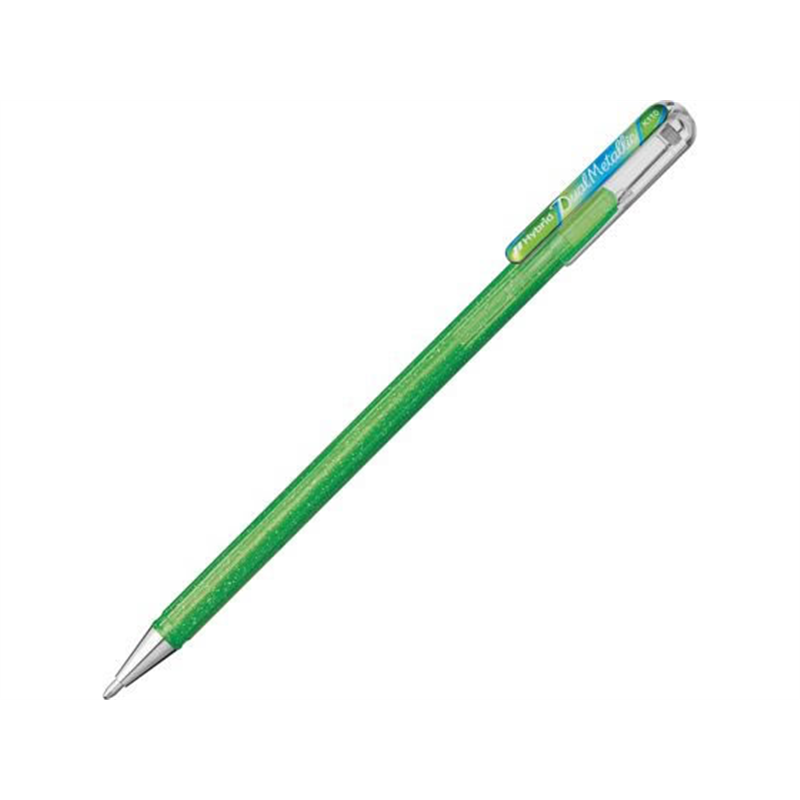 ぺんてる デュアルメタリック 1.0mm ライトグリーン+メタリックブルー&レッド 1本(ご注文単位1本)【直送品】