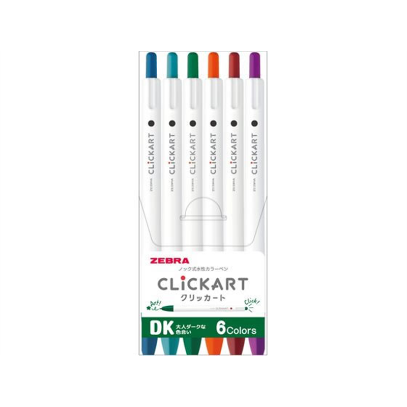 ゼブラ クリッカート 6色セット ダークカラー WYSS22-BC-6CDK 1セット(ご注文単位1セット)【直送品】