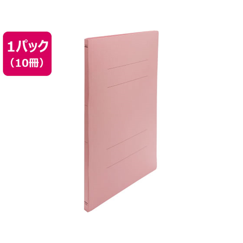 Forestway フラットファイルライト A4タテ とじ厚15mm ピンク 10冊 1パック(ご注文単位1パック)【直送品】