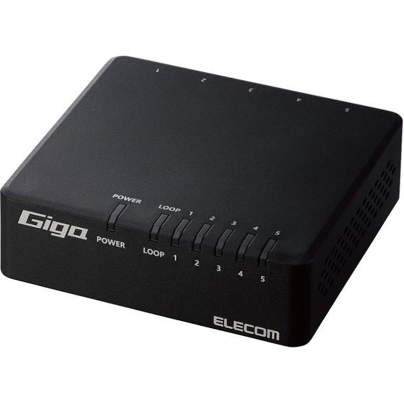 エレコム スイッチングハブ 5ポート AC電源 黒 1個 EHC-G05PA4-JB 1個(ご注文単位1個)【直送品】