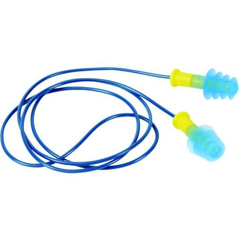 TRUSCO 耳栓 コード付 4段フランジタイプ 26dB TEK-26H 1組(ご注文単位1組)【直送品】