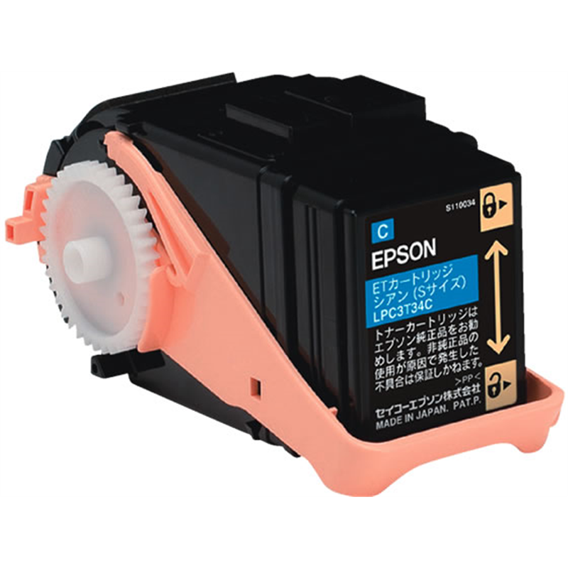 エプソン ETトナーカートリッジ シアン Sサイズ LPC3T34C 1個(ご注文単位1個)【直送品】