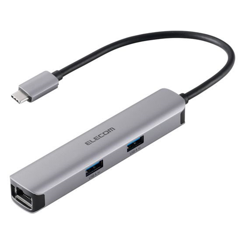 エレコム Type-Cドッキングステーション LANポート シルバー DST-052BPSV 1個（ご注文単位1個）【直送品】