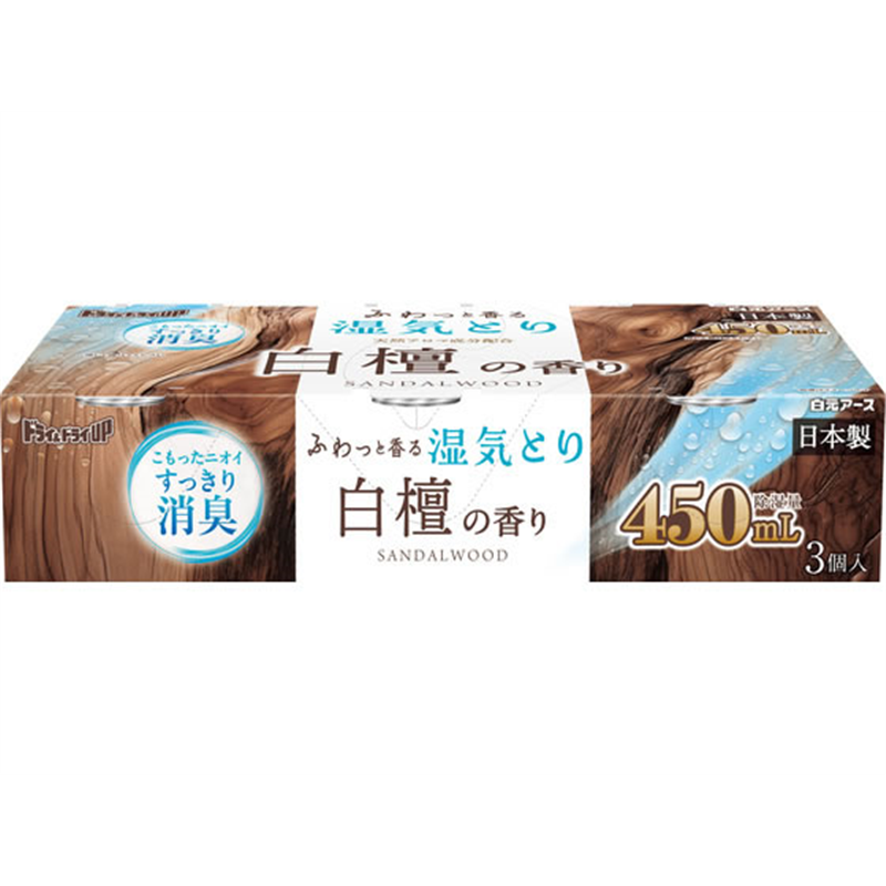 白元アース ドライ&ドライUP ふわっと香る湿気とり 白檀の香 1パック（ご注文単位1パック）【直送品】