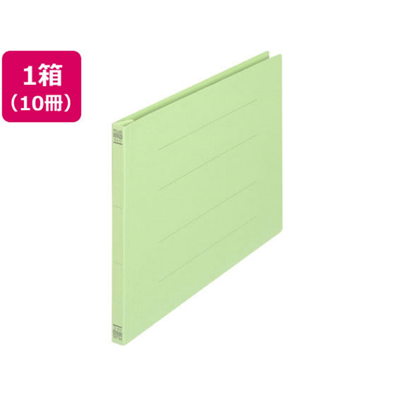 プラス フラットファイル ノンステッチ A4ヨコ グリーン 10冊 NO.022N 78- 1箱（ご注文単位1箱）【直送品】