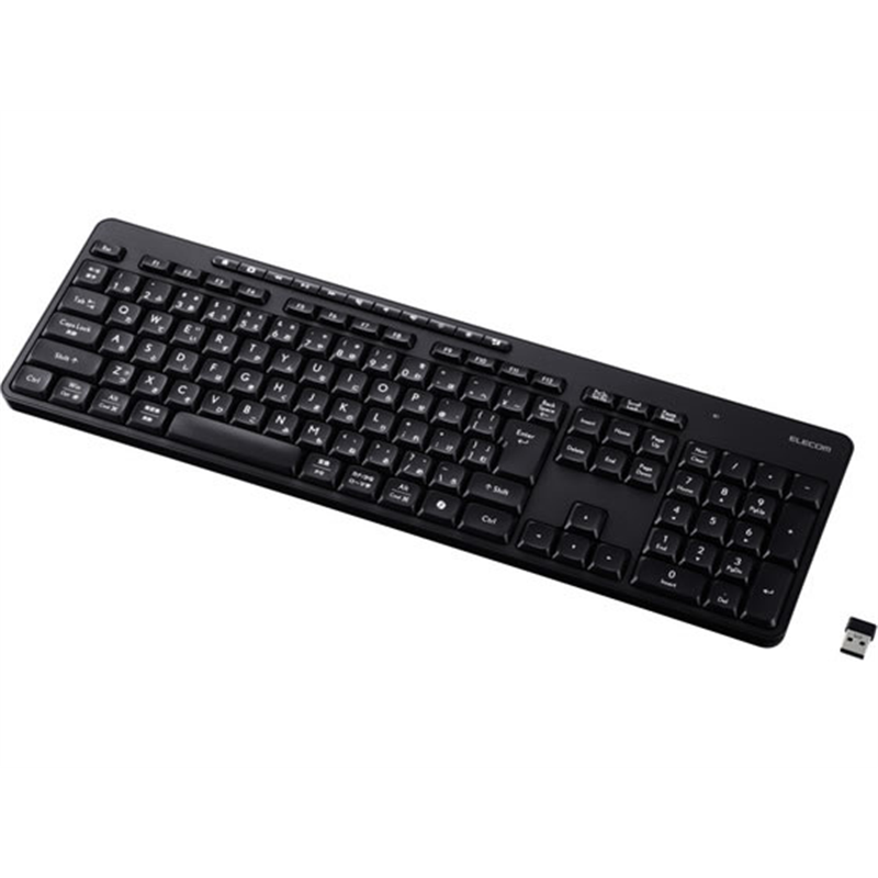 エレコム 無線キーボード 静音 テンキー付 黒 TK-QT11FDMBK 1個（ご注文単位1個）【直送品】