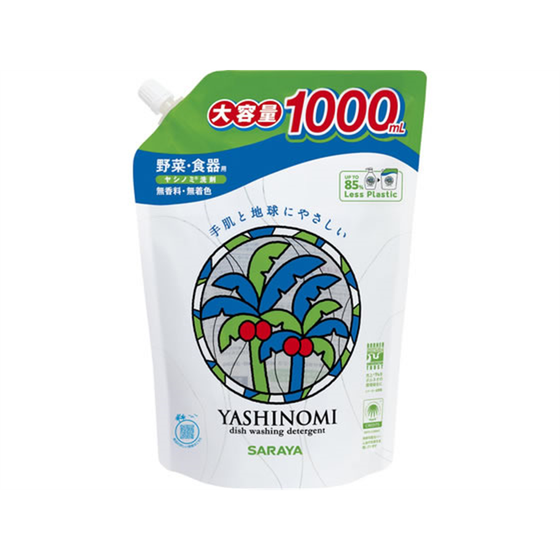 サラヤ ヤシノミ 洗剤野菜・食器用詰替 1000mL 1パック（ご注文単位1パック）【直送品】
