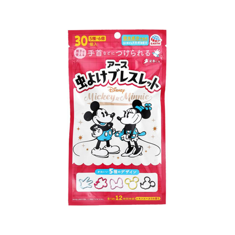 アース製薬 虫よけブレスレット ミッキー&ミニー 30個入 1パック（ご注文単位1パック）【直送品】