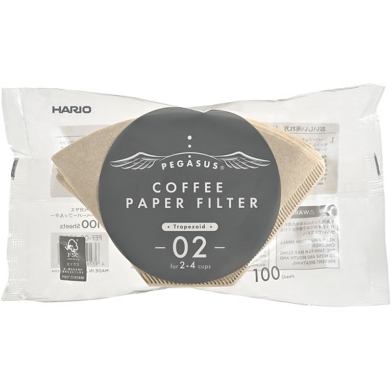 HARIO ペガサスコーヒーペーパーフィルター 02M 100枚 PEF-02-100M 1袋（ご注文単位1袋）【直送品】