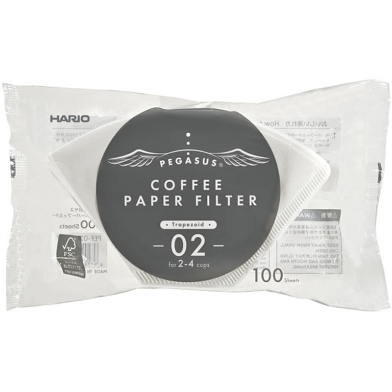HARIO ペガサスコーヒーペーパーフィルター 02W 100枚 PEF-02-100W 1袋（ご注文単位1袋）【直送品】