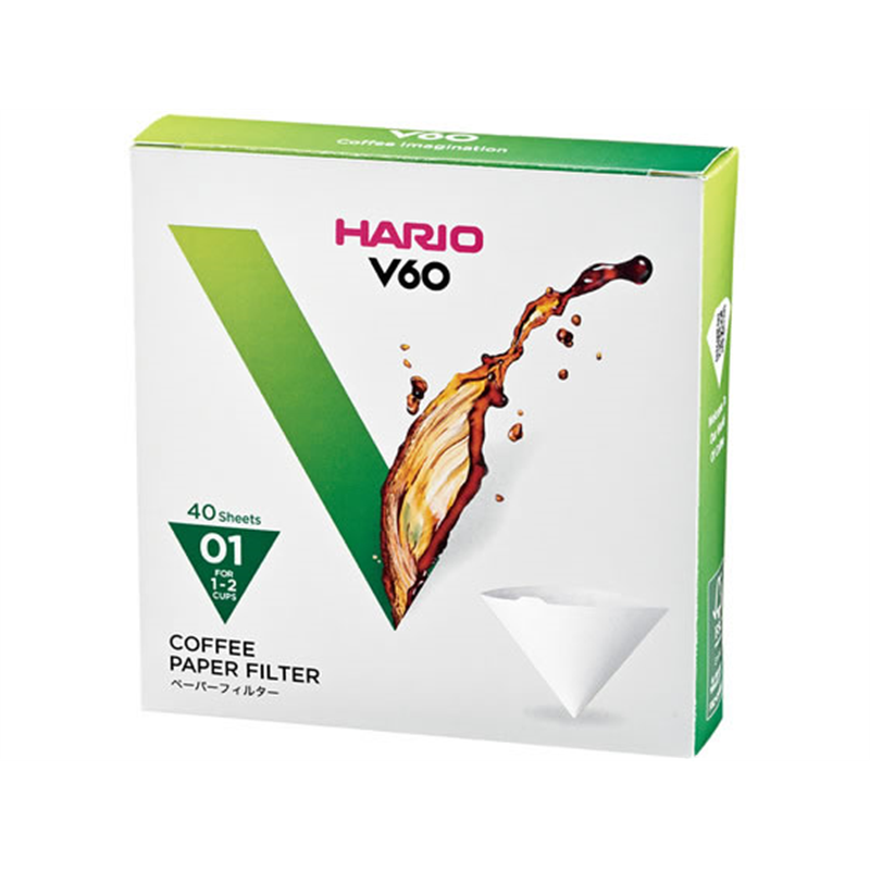 HARIO V60用ペーパーフィルター 01W 40枚 VCF-01-40W 1箱（ご注文単位1箱）【直送品】