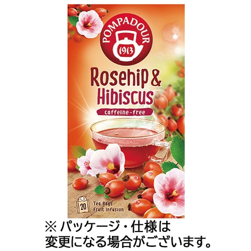 ポンパドール　ハーブティー　ローズヒップ＆ハイビスカス　1箱（20バッグ）（ご注文単位1箱）【直送品】