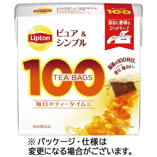 リプトン　ピュア＆シンプルティーバッグ　1セット（600バッグ：100バッグ×6箱）（ご注文単位1セット）【直送品】