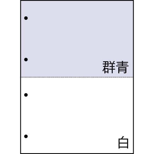 TANOSEE マルチプリンタ帳票 A4 群青・白 2面4穴 500枚/箱(ご注文単位1箱)【直送品】