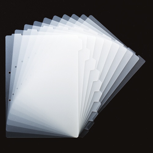 TANOSEE 再生ダブルインデックス(ハードタイプ) A4タテ 2穴 10山 クリア 1組（ご注文単位1組）【直送品】