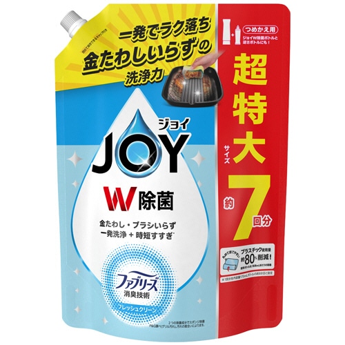 P&G ジョイ W除菌 コンパクト W消臭 フレッシュクリーン つめかえ用 超特大 910ml 1個(ご注文単位1個)【直送品】