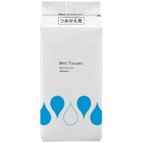 TANOSEE ウエットティッシュ ボトル詰替 100枚 20袋/箱(ご注文単位1箱)【直送品】