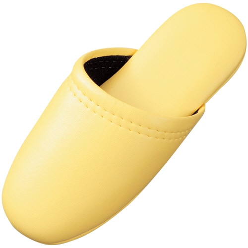 オーミケンシ レザー調スリッパ(子供用) イエロー 1足(ご注文単位1足)【直送品】