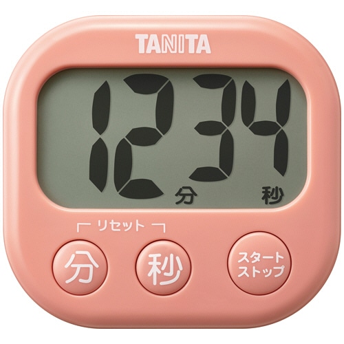 タニタ 抗菌でか見えタイマー コーラルピンク TD-429-PK 1個(ご注文単位1個)【直送品】