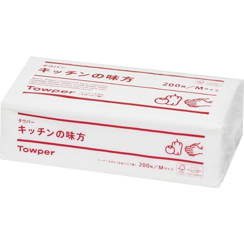 日本製紙クレシア タウパー キッチンの味方 M 200枚 1パック(ご注文単位1パック)【直送品】