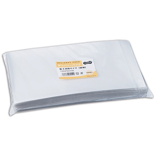 TANOSEE デリバリーパック 長3 透明 100枚/袋(ご注文単位1袋)【直送品】