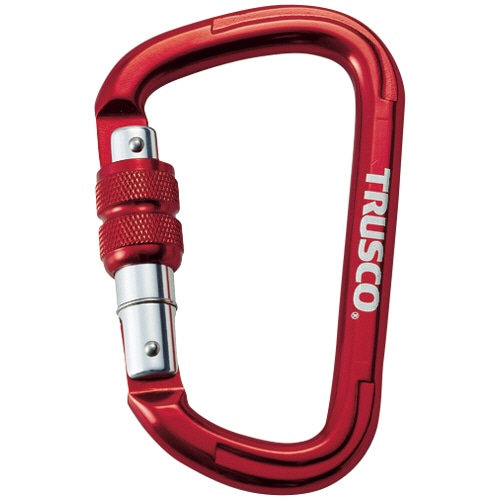 TRUSCO ネジロック付カラビナ 線径10.5mm×110mm レッド TKNNL1111R 1個(ご注文単位1個)【直送品】