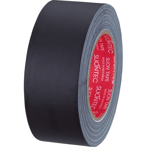 スリオンテック 布粘着テープ マットクロス 50mm×25m 黒 334542クロ 1巻(ご注文単位1巻)【直送品】