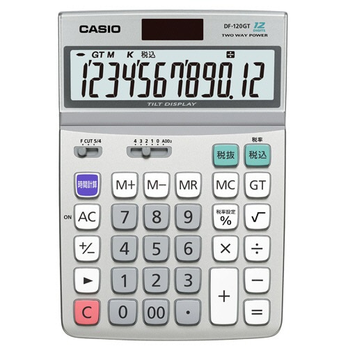 カシオ 実務電卓 12桁 デスクタイプ DF-120GT-N 3台/セット(ご注文単位1セット)【直送品】