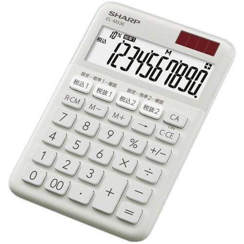 シャープ カラー・デザイン電卓 10桁 ミニナイスサイズ グレー系 EL-M336-HX 1台(ご注文単位1台)【直送品】