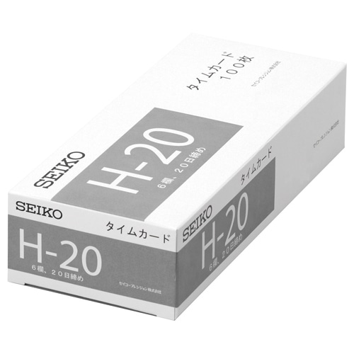 セイコーソリューションズ セイコー用片面タイムカード 20日締 6欄印字 CA-H20 100枚/袋(ご注文単位1袋)【直送品】