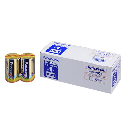 パナソニック アルカリ乾電池 エボルタ 単1形 LR20EJN/10S 10本/箱（ご注文単位1箱）【直送品】