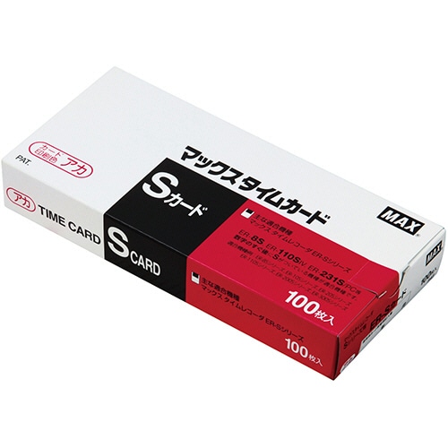 マックス タイムレコーダ用カード ER-Sカード レッド ER90780 100枚/袋(ご注文単位1袋)【直送品】