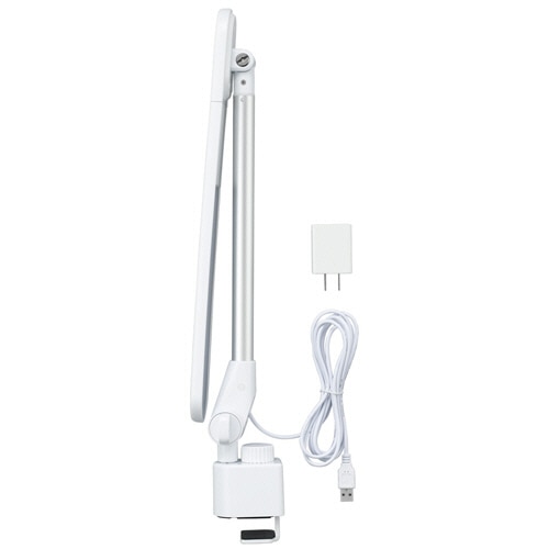 ヤザワ 調光調色伸縮LEDアームライト ホワイト CCL08C01WH 1台(ご注文単位1台)【直送品】