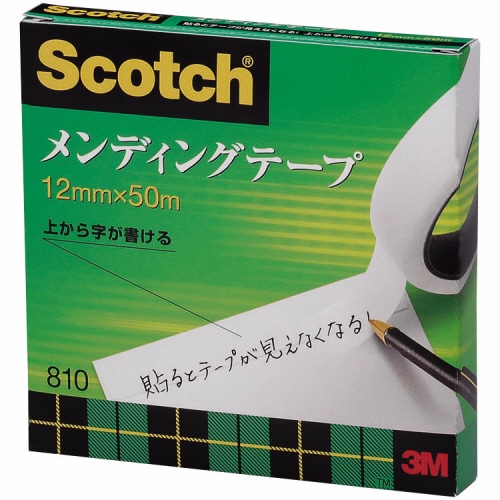 3M スコッチ メンディングテープ 810 大巻 12mm×50m 紙箱入 810-3-12 1巻(ご注文単位1巻)【直送品】