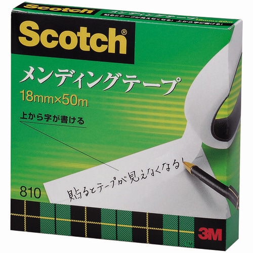 3M スコッチ メンディングテープ 810 大巻 18mm×50m 紙箱入 810-3-18 1巻(ご注文単位1巻)【直送品】