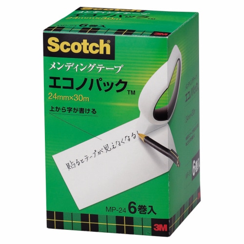 3M スコッチ メンディングテープ エコノパック 大巻 24mm×30m 紙箱入 業務用パック MP-24 6巻/袋(ご注文単位1袋)【直送品】
