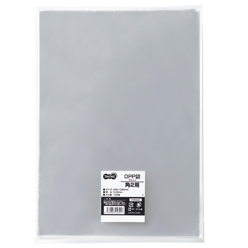 TANOSEE OPP袋 フラット 角2 240×332mm 1000枚/箱(ご注文単位1箱)【直送品】