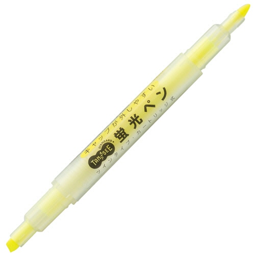 TANOSEE キャップが外しやすい蛍光ペン ツイン 黄 10本/セット(ご注文単位1セット)【直送品】