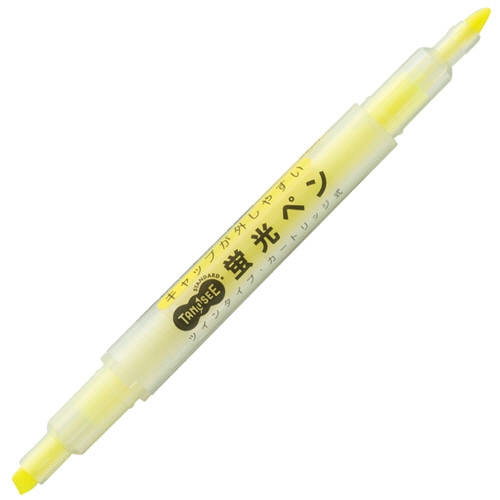 TANOSEE キャップが外しやすい蛍光ペン ツイン 黄 1本(ご注文単位1本)【直送品】