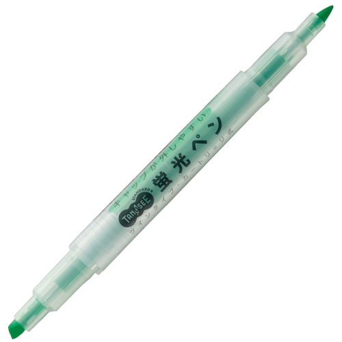 TANOSEE キャップが外しやすい蛍光ペン ツイン 緑 1本(ご注文単位1本)【直送品】
