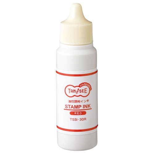 TANOSEE スタンプ台専用補充インキ 30ml 赤 1個(ご注文単位1個)【直送品】