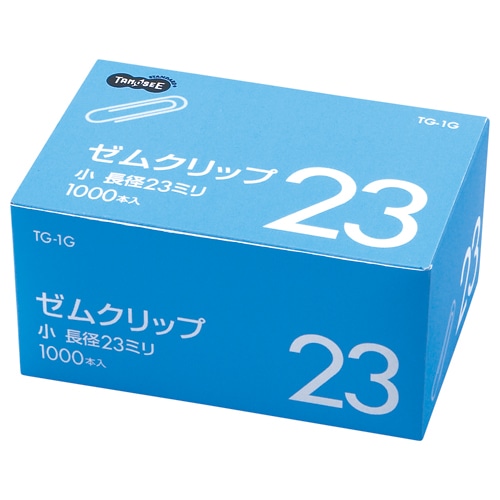 TANOSEE ゼムクリップ 小 23mm シルバー 業務用パック 1000本/箱(ご注文単位1箱)【直送品】