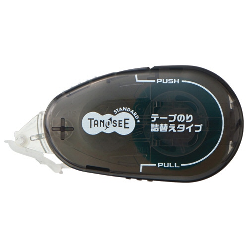 TANOSEE テープのり(リフィル式 ドットタイプ) 本体 コンパクト 8.4mm×15m ブラック 1個(ご注文単位1個)【直送品】