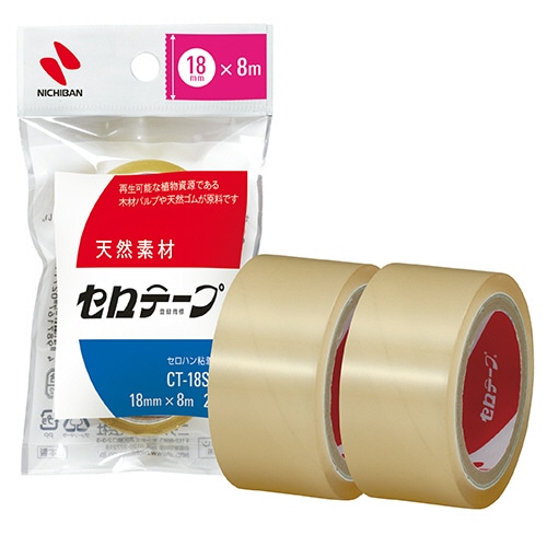 ニチバン セロテープ 小巻 18mm×8m CT-18S2PN 2巻/袋(ご注文単位1袋)【直送品】
