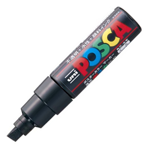 三菱鉛筆 水性マーカー ポスカ 太字角芯 黒 PC8K.24 1本(ご注文単位1本)【直送品】