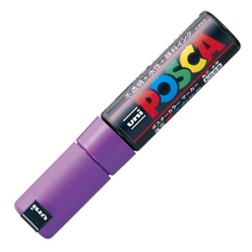 三菱鉛筆 水性マーカー ポスカ 太字角芯 紫 PC8K.12 1本(ご注文単位1本)【直送品】