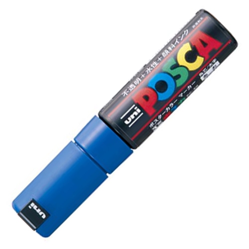 三菱鉛筆 水性マーカー ポスカ 太字角芯 青 PC8K.33 1本(ご注文単位1本)【直送品】