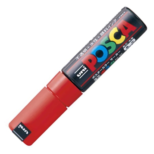 三菱鉛筆 水性マーカー ポスカ 太字角芯 赤 PC8K.15 1本(ご注文単位1本)【直送品】
